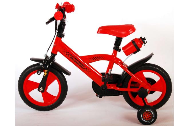 Disney Cars Kinderfahrrad - Jungen - 12 Zoll - Rot - Vorwärts- und Rückwärtspedalsystem