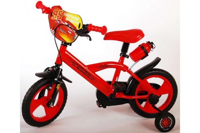 Disney Cars Kinderfahrrad - Jungen - 12 Zoll - Rot - Vorwärts- und Rückwärtspedalsystem