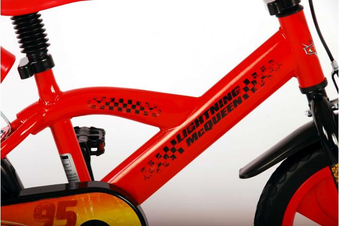 Disney Cars Kinderfahrrad - Jungen - 12 Zoll - Rot - Vorwärts- und Rückwärtspedalsystem