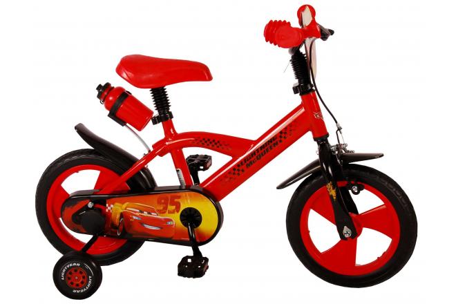 Disney Cars Kinderfahrrad - Jungen - 12 Zoll - Rot - Vorwärts- und Rückwärtspedalsystem