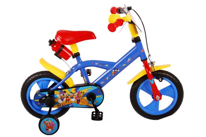 Disney Mickey Kinderfahrrad - Jungen und Mädchen - 12 Zoll - Rot Blau