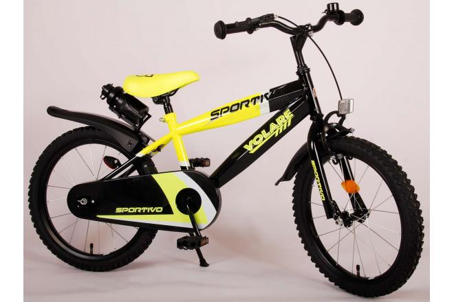 Volare Sportivo Kinderfahrrad - Jungen - 18 Zoll - Neongelb Schwarz