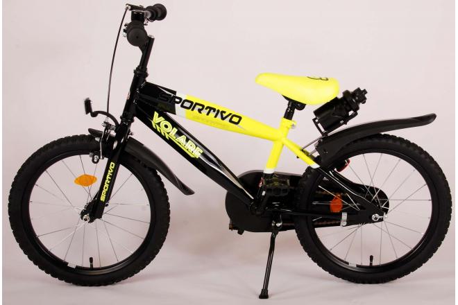 Volare Sportivo Kinderfahrrad - Jungen - 18 Zoll - Neongelb Schwarz