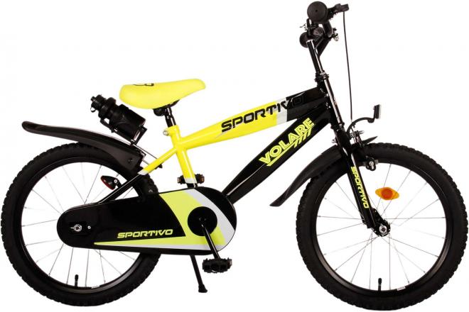 Volare Sportivo Kinderfahrrad - Jungen - 18 Zoll - Neongelb Schwarz