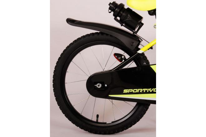 Volare Sportivo Kinderfahrrad - Jungen - 18 Zoll - Neongelb Schwarz