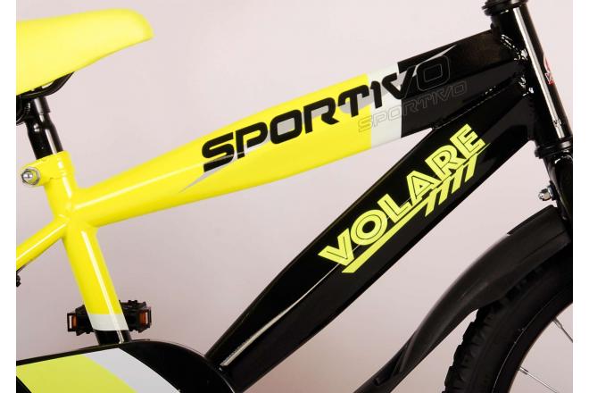 Volare Sportivo Kinderfahrrad - Jungen - 18 Zoll - Neongelb Schwarz