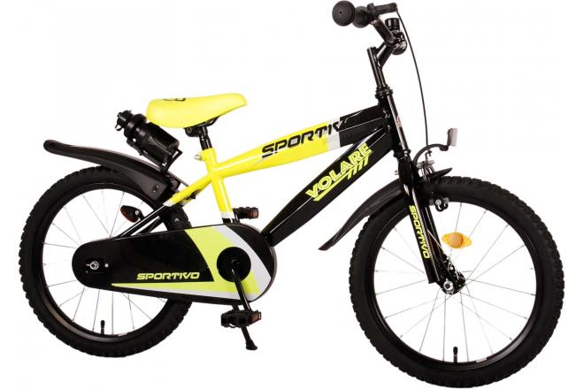 Volare Sportivo Kinderfahrrad - Jungen - 18 Zoll - Neongelb Schwarz