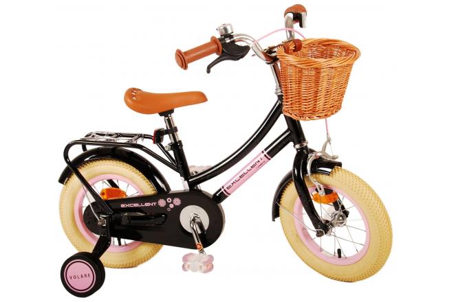 Volare Excellent Kinderfahrrad - Mädchen - 12 Zoll - Schwarz