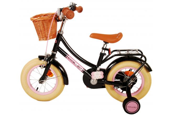 Volare Excellent Kinderfahrrad - Mädchen - 12 Zoll - Schwarz