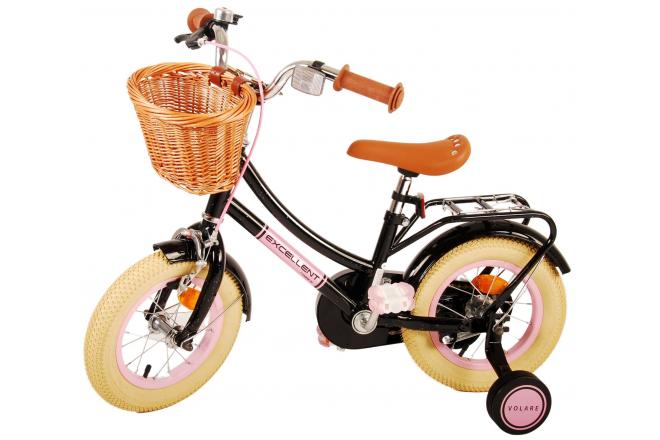 Volare Excellent Kinderfahrrad - Mädchen - 12 Zoll - Schwarz