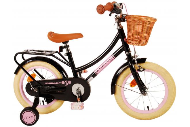 Volare Excellent Kinderfahrrad - Mädchen - 14 Zoll - Schwarz