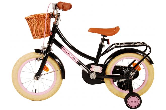 Volare Excellent Kinderfahrrad - Mädchen - 14 Zoll - Schwarz