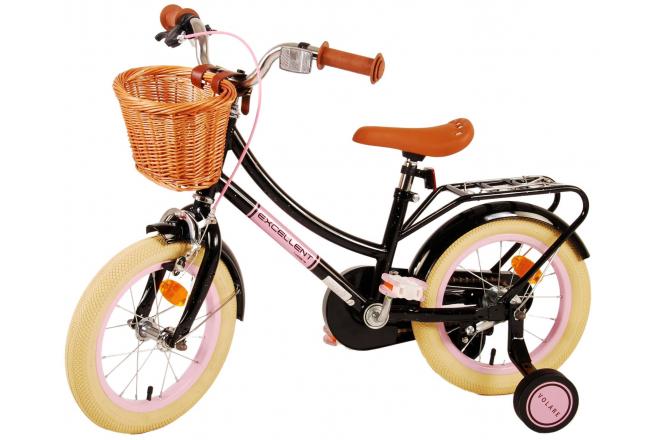 Volare Excellent Kinderfahrrad - Mädchen - 14 Zoll - Schwarz