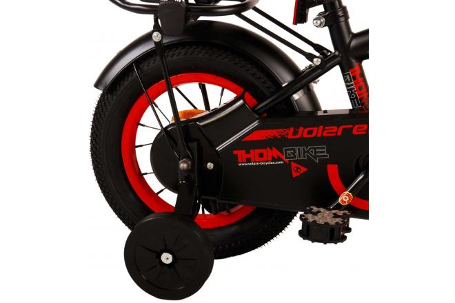 Volare Thombike Kinderfahrrad - Jungen - 12 Zoll - Schwarz Rot