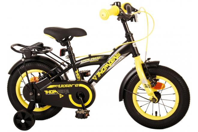 Volare Thombike Kinderfahrrad - Jungen - 12 Zoll - Schwarz Gelb - Zweihandbremsen