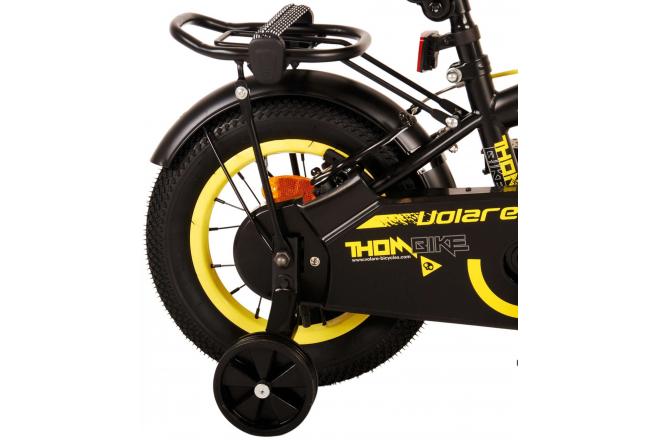 Volare Thombike Kinderfahrrad - Jungen - 12 Zoll - Schwarz Gelb - Zweihandbremsen