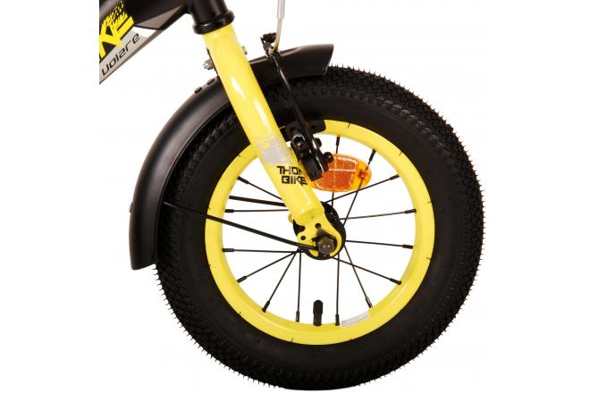 Volare Thombike Kinderfahrrad - Jungen - 12 Zoll - Schwarz Gelb - Zweihandbremsen