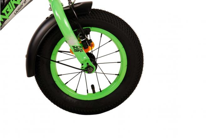 Volare Thombike Kinderfahrrad - Jungen - 12 Zoll - Schwarz Grün