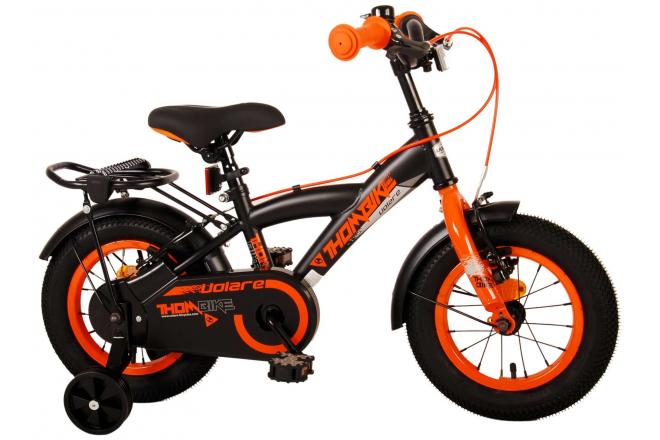 Volare Thombike Kinderfahrrad - Jungen - 12 Zoll - Schwarz Orange - Zweihandbremsen