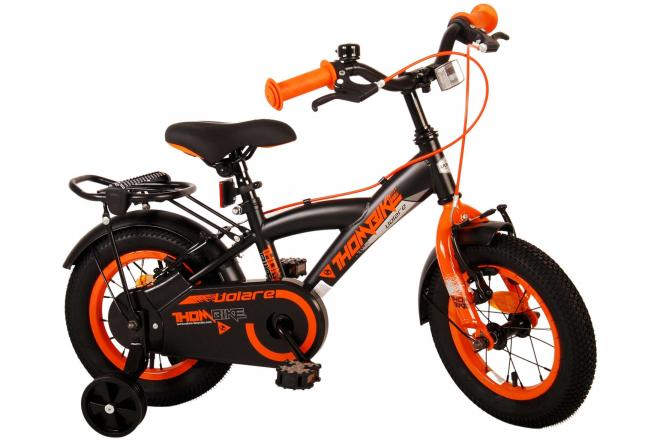 Volare Thombike Kinderfahrrad - Jungen - 12 Zoll - Schwarz Orange - Zweihandbremsen