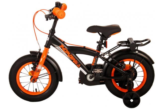 Volare Thombike Kinderfahrrad - Jungen - 12 Zoll - Schwarz Orange - Zweihandbremsen