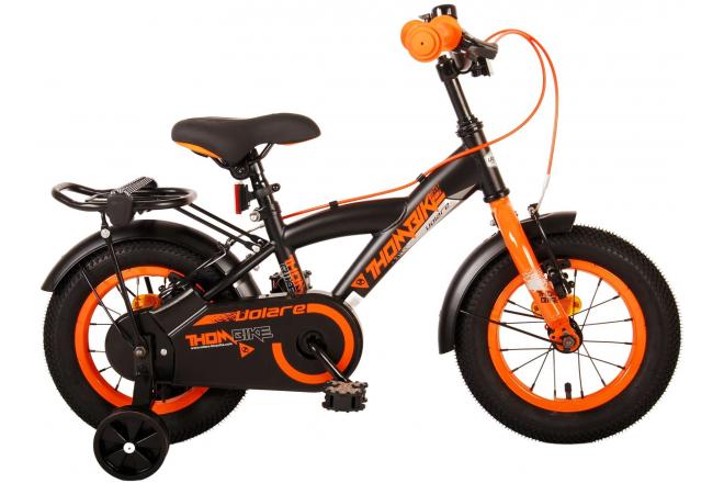 Volare Thombike Kinderfahrrad - Jungen - 12 Zoll - Schwarz Orange - Zweihandbremsen