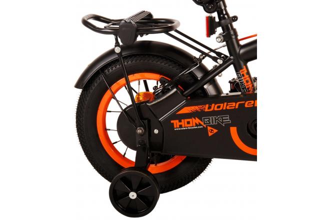 Volare Thombike Kinderfahrrad - Jungen - 12 Zoll - Schwarz Orange - Zweihandbremsen