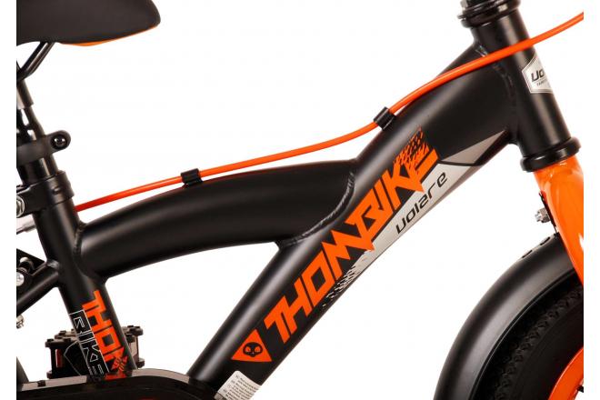 Volare Thombike Kinderfahrrad - Jungen - 12 Zoll - Schwarz Orange - Zweihandbremsen