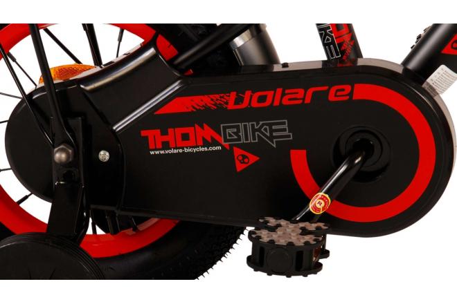 Volare Thombike Kinderfahrrad - Jungen - 12 Zoll - Schwarz Rot