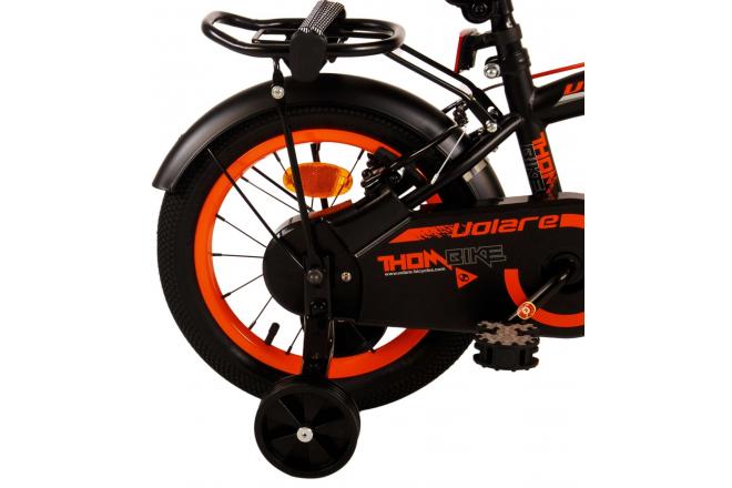 Volare Thombike Kinderfahrrad - Jungen - 14 Zoll - Schwarz Orange - Zweihandbremsen