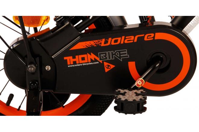 Volare Thombike Kinderfahrrad - Jungen - 14 Zoll - Schwarz Orange - Zweihandbremsen