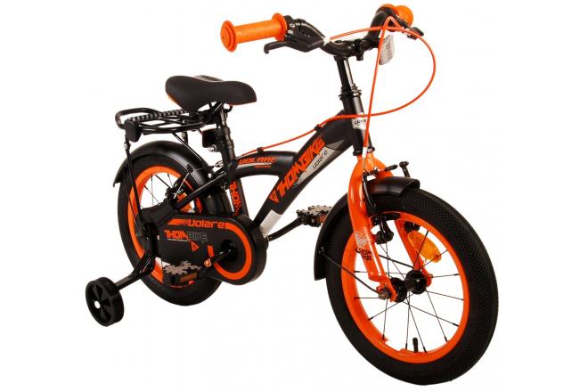 Volare Thombike Kinderfahrrad - Jungen - 14 Zoll - Schwarz Orange - Zweihandbremsen