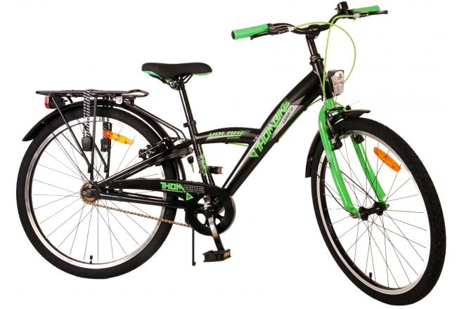 Volare Thombike Kinderfahrrad - Jungen - 24 Zoll - Schwarz Grün - Zweihandbremsen