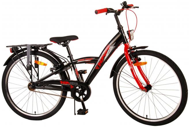 Volare Thombike Kinderfahrrad - Jungen - 24 Zoll - Schwarz Rot - Zweihandbremsen