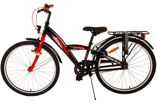 Volare Thombike Kinderfahrrad - Jungen - 24 Zoll - Schwarz Rot - Zweihandbremsen