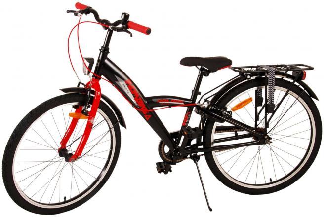 Volare Thombike Kinderfahrrad - Jungen - 24 Zoll - Schwarz Rot - Zweihandbremsen