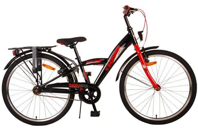 Volare Thombike Kinderfahrrad - Jungen - 24 Zoll - Schwarz Rot - Zweihandbremsen