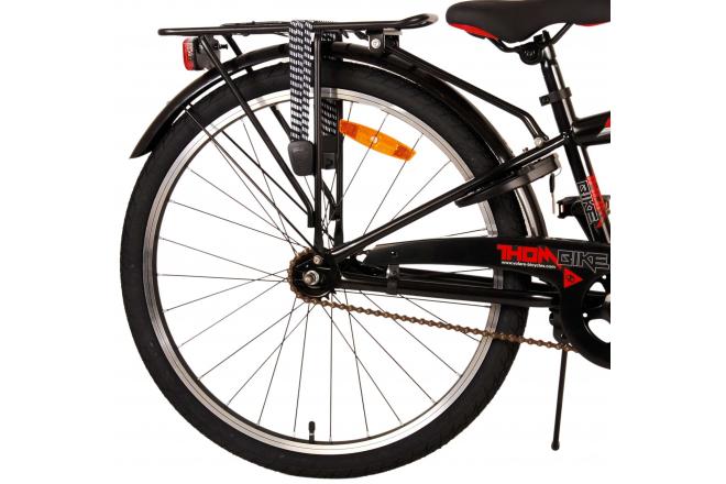 Volare Thombike Kinderfahrrad - Jungen - 24 Zoll - Schwarz Rot