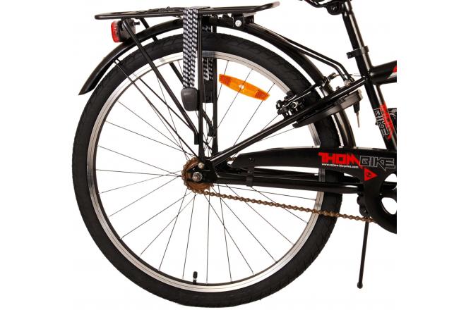 Volare Thombike Kinderfahrrad - Jungen - 24 Zoll - Schwarz Rot - Zweihandbremsen