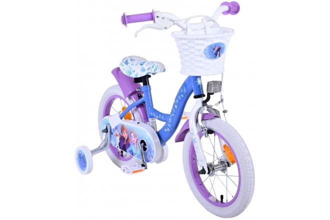 Disney Frozen 2 Kinderfahrrad - Mädchen - 14 inch - Blau / Lila