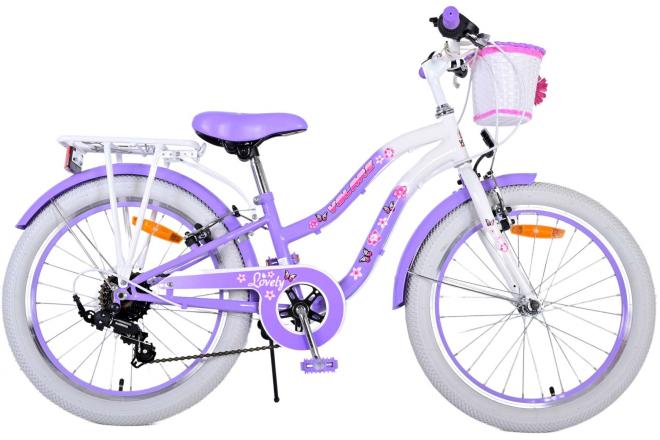 Volare Lovely Kinderfahrrad - Mädchen - 20 Zoll - Lila - 6 Gänge