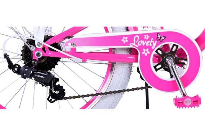 Volare Lovely Kinderfahrrad - Mädchen - 20 Zoll - Rosa - 6 Gänge