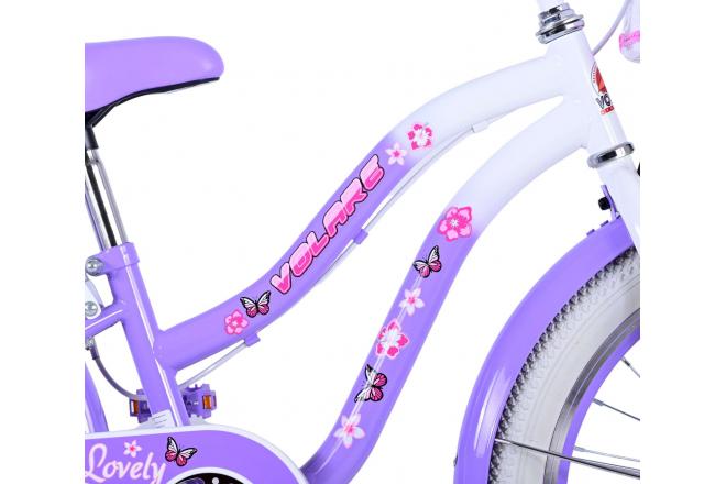 Volare Lovely Kinderfahrrad - Mädchen - 20 Zoll - Lila - Zweihandbremsen