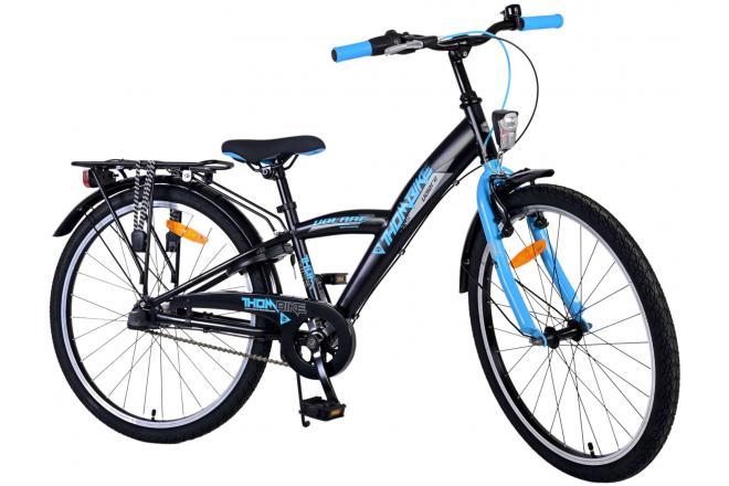 Volare Thombike Kinderfahrrad - Jungen - 24 Zoll - Schwarz Blau - 3 Gänge