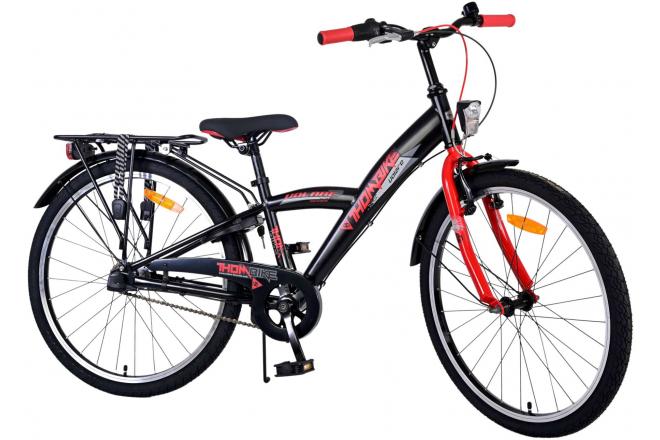 Volare Thombike Kinderfahrrad - Jungen - 24 Zoll - Schwarz Rot - 3 Gänge