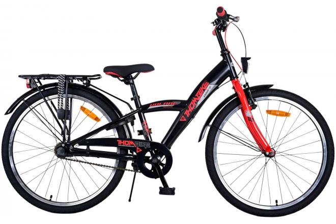 Volare Thombike Kinderfahrrad - Jungen - 24 Zoll - Schwarz Rot - 3 Gänge