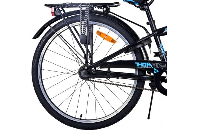 Volare Thombike Kinderfahrrad - Jungen - 24 Zoll - Schwarz Blau - 3 Gänge