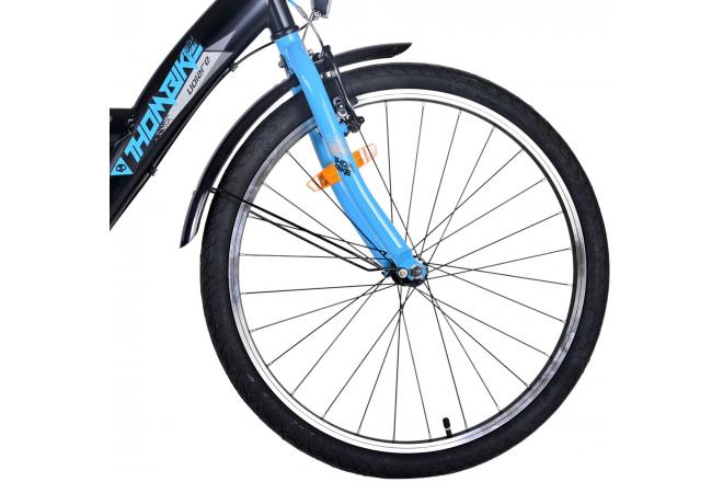 Volare Thombike Kinderfahrrad - Jungen - 24 Zoll - Schwarz Blau - 3 Gänge