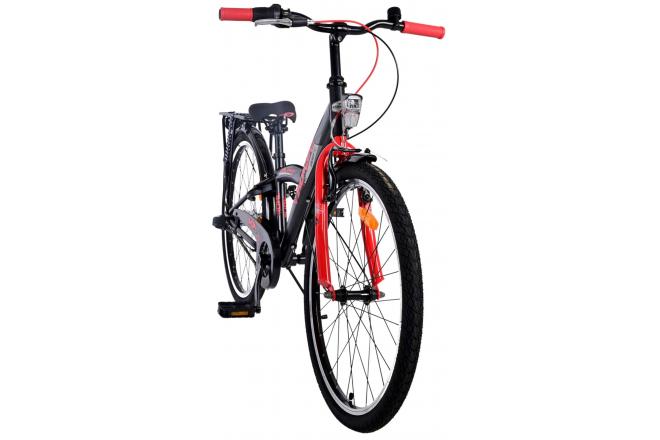 Volare Thombike Kinderfahrrad - Jungen - 24 Zoll - Schwarz Rot - 3 Gänge