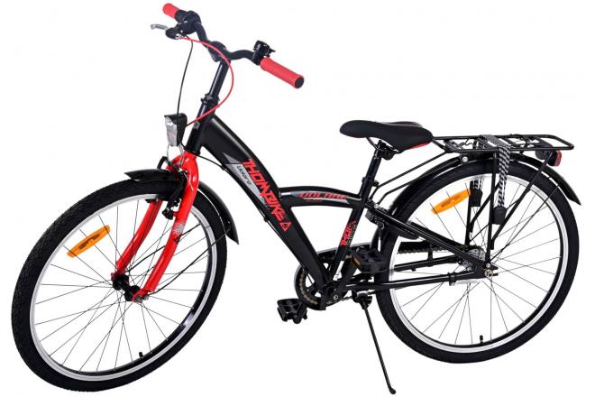 Volare Thombike Kinderfahrrad - Jungen - 24 Zoll - Schwarz Rot - 3 Gänge